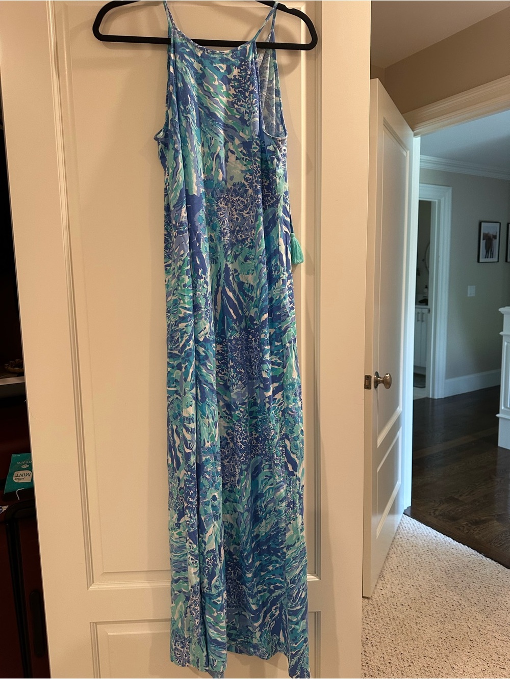 Lilly Blue & Aqua Printed Maxi Dress